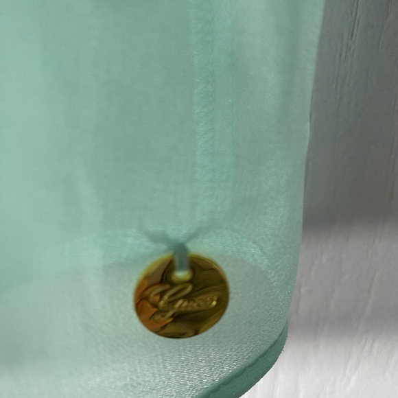 Guess Sheer Mint Button-down Shirt - Picture 5 of 8